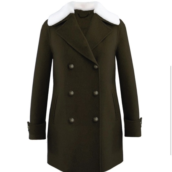 Belle & Bloom Liberty Sherpa Collar Wool Blend Military Coat NEW - Picture 4 of 13